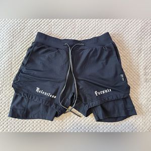 ASRV 0222. SILVER-LITE™ "RELENTLESS PURSUIT" 5” LINER SHORT - BLACK SIZE SMALL S